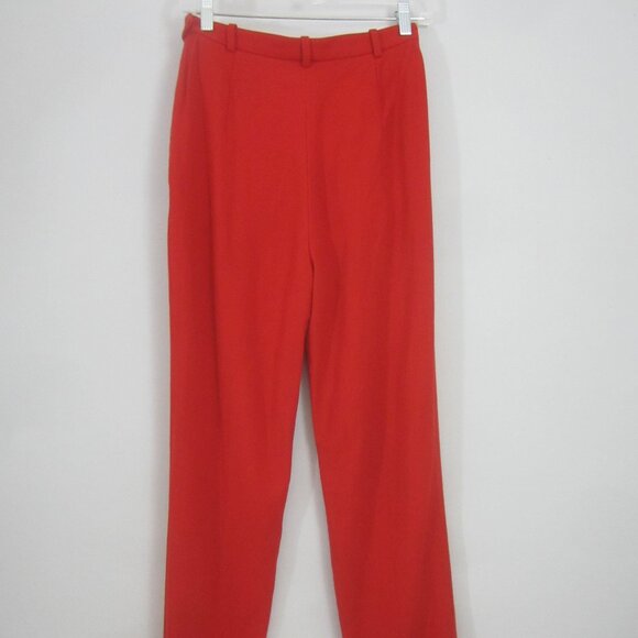 Vtg Hermes Paris Womens 26 Red 100% Wool Slacks Pant Dress Zipper Pockets FLAWS - Picture 2 of 14